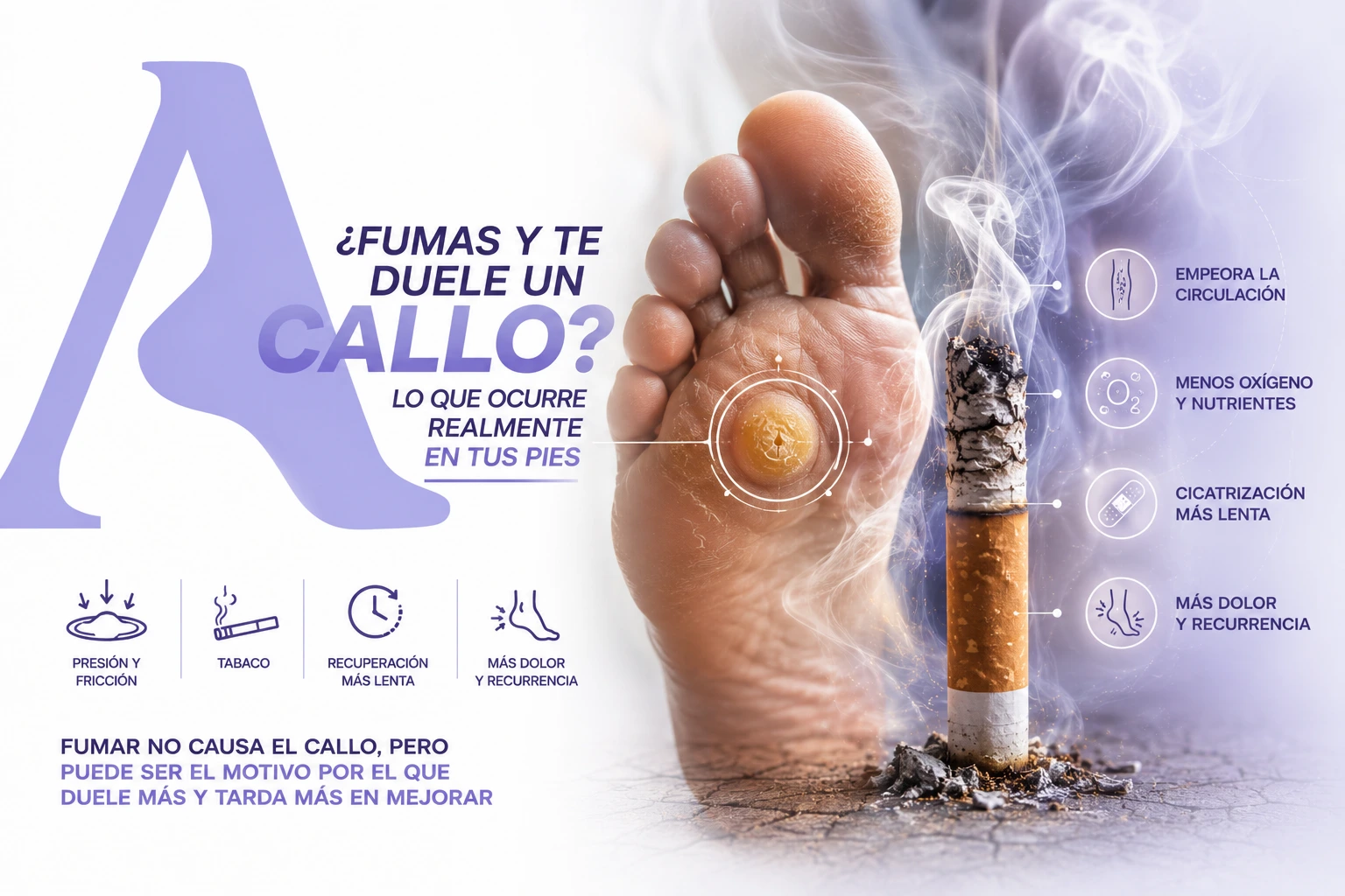 ¿Fumas y te duele un callo? Lo que ocurre realmente en tus pies